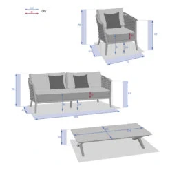 Salon De Jardin 5 Places Embruns Praline / Noisette Hespéride -Demeyere Le mobilier Boutique salon de jardin 5 places embruns praline noisette hesperide 1 2