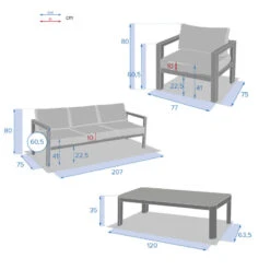 Salon De Jardin 5 Places Jauca Noisette / Gris Boisé Hespéride -Demeyere Le mobilier Boutique salon de jardin 5 places jauca noisette gris boise hesperide 1 3