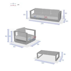 Salon De Jardin Allure Gris Minéral/blanc 5p Hespéride -Demeyere Le mobilier Boutique salon de jardin allure gris mineralblanc 5p hesperide 3