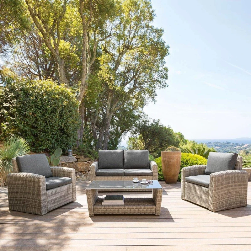 Salon De Jardin Polynésia Coloris Havane Hespéride 1 Salon De Jardin Polynésia Coloris Havane Hespéride