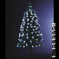 Sapin De Noël 150 Cm Vert Lumineux LED Blanc