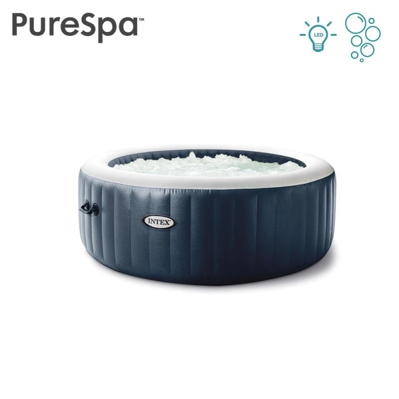Spa Gonflable 4 Places Bulles Et Leds Blue Navy Intex 2 Spa Gonflable 4 Places Bulles Et Leds Blue Navy Intex – Image 2
