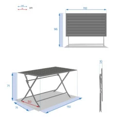 Table Alu Pliante Azua 4 Places Graphite Hespéride -Demeyere Le mobilier Boutique table aluminium azua 4 places graphite hesperide 4
