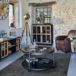 Table Basse Chrono Ronde Noire Atmosphera -Demeyere Le mobilier Boutique table basse chrono ronde noire atmosphera 4