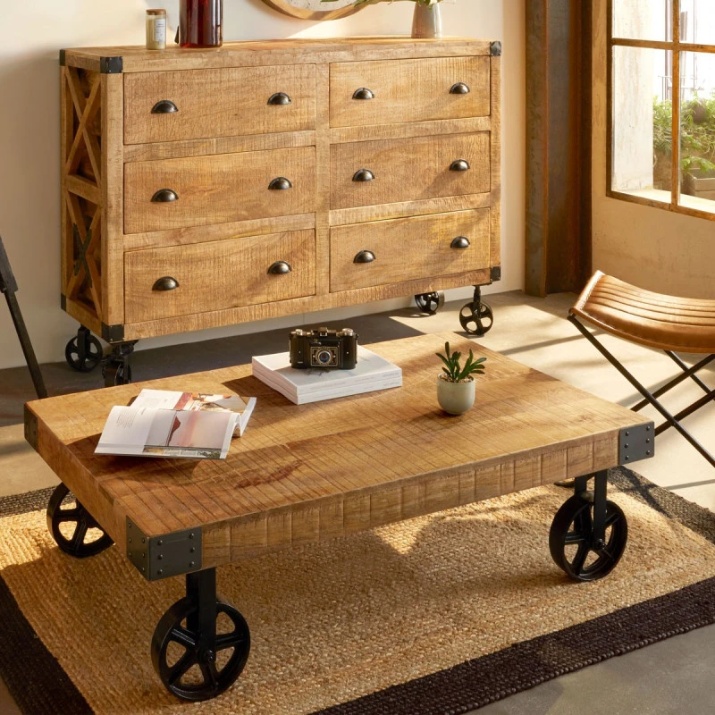 Table Basse Silas Bois Massif Atmosphera 2 Table Basse Silas Bois Massif Atmosphera – Image 2