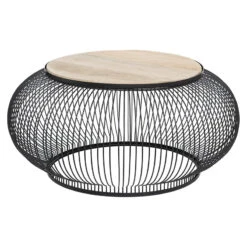 Table Basse X2 Métal Et Bois De Manguier Esther Atmosphera -Demeyere Le mobilier Boutique table basse x2 en metal et bois de manguier atmosphera 4