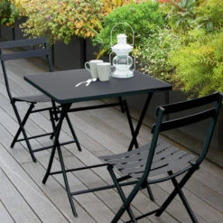 Table Carrée Pliante Greensboro 2p Graphite Hespéride -Demeyere Le mobilier Boutique table carree greensboro graphite 2