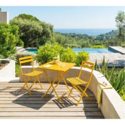 Table Carrée Pliante Greensboro 2p Jaune Moutarde Hespéride -Demeyere Le mobilier Boutique table carree greensboro moutarde hesperide 3