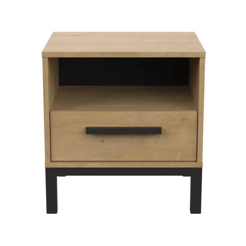 Demeyere Table De Chevet 1 Tiroir Craft Noir Et Bois 3 Demeyere Table De Chevet 1 Tiroir Craft Noir Et Bois – Image 3