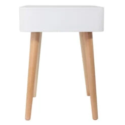 Table De Chevet Pieds Bois 1 Tiroir Blanc -Demeyere Le mobilier Boutique table de chevet pieds bois 1 tiroir blanc 2