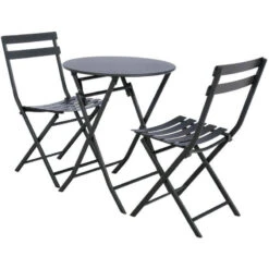 Table Ronde Pliante Greensboro 2p Graphite Hespéride 8 Table Ronde Pliante Greensboro 2p Graphite Hespéride -Demeyere Le mobilier Boutique table de jardin ronde hesperide 60cm greensboro graphite 2