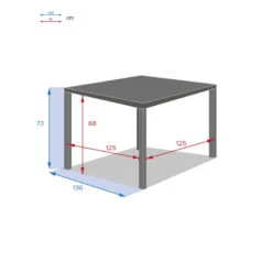 Table Carrée Fixe Piazza 8 P. Graphite Hespéride -Demeyere Le mobilier Boutique table fixe carree piazza coloris noir graphite hesperide 3