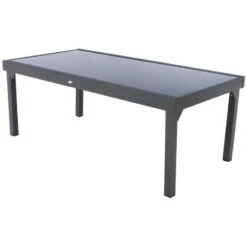 Table Rectangulaire Ext. Verre Piazza 12 P. Graphite Hespéride -Demeyere Le mobilier Boutique table piazza extensible 12 personnes hesperide anthracite graphite 2