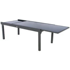 Table Rectangulaire Ext. Verre Piazza 12 P. Graphite Hespéride -Demeyere Le mobilier Boutique table piazza extensible 12 personnes hesperide anthracite graphite 3