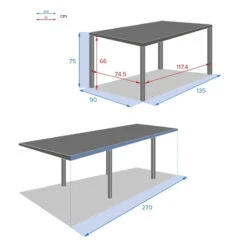 Table Rectangulaire Extensible Piazza 10 P. Graphite Hespéride -Demeyere Le mobilier Boutique table rectangulaire extensible piazza 10 personnes graphite hesperide 5