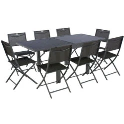 Table Rectangulaire Extensible Piazza 8 P. Graphite Hespéride -Demeyere Le mobilier Boutique table rectangulaire extensible piazza 8 personnes graphite hesperide 4