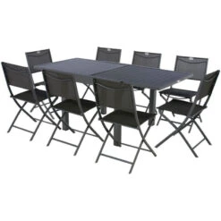 Table Rectangulaire Extensible Piazza 8 P. Graphite Hespéride -Demeyere Le mobilier Boutique table rectangulaire extensible piazza 8 personnes graphite hesperide 5