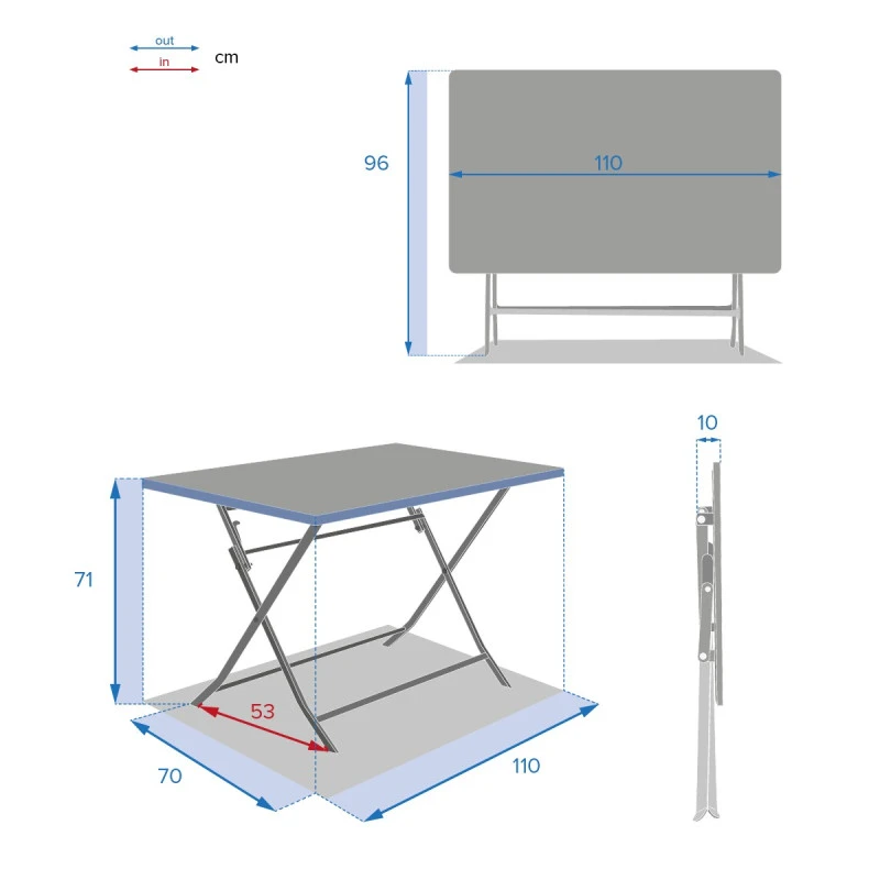 Table Rectangulaire Pliante Greensboro 4p Grenade Hespéride 3 Table Rectangulaire Pliante Greensboro 4p Grenade Hespéride – Image 3