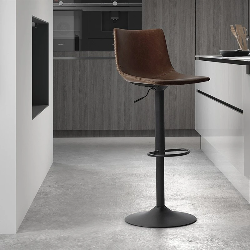 Tabouret De Bar Réglable Trevi PU Brun 2 Tabouret De Bar Réglable Trevi PU Brun – Image 2