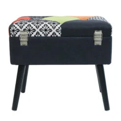 Tabouret Coffre Valise Patchwork Sur Pieds -Demeyere Le mobilier Boutique tabouret coffre valise patchwork sur pieds 4