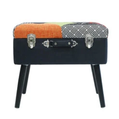 Tabouret Coffre Valise Patchwork Sur Pieds -Demeyere Le mobilier Boutique tabouret coffre valise patchwork sur pieds 6
