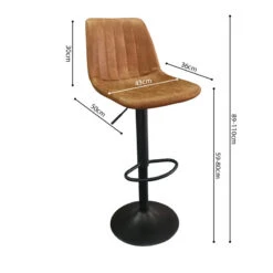 Tabouret De Bar Barcelona PU Cognac -Demeyere Le mobilier Boutique tabouret de bar barcelona pu cognac 3