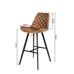 Tabouret De Bar Bas Alicante PU Cognac -Demeyere Le mobilier Boutique tabouret de bar bas alicante pu cognac 3
