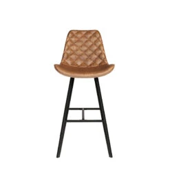 Tabouret De Bar Bas Alicante PU Cognac -Demeyere Le mobilier Boutique tabouret de bar bas alicante pu cognac 5