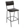 Tabouret De Bar En Cuir Noir Dario Atmosphera