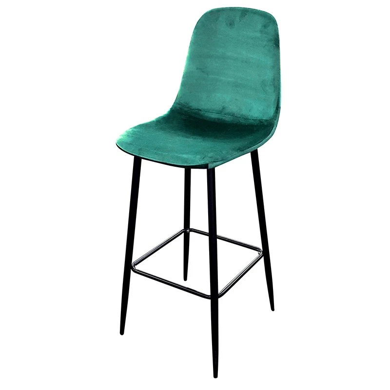 Tabouret De Bar En Velours Vert Pieds Métal Inoui 1 Tabouret De Bar En Velours Vert Pieds Métal Inoui