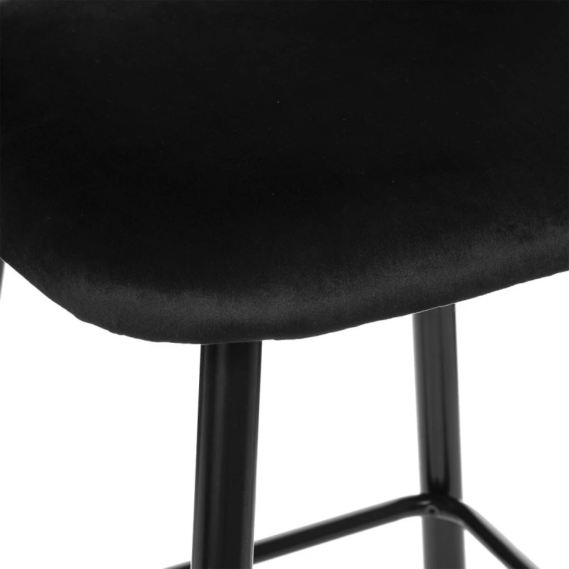 Tabouret De Bar Kara Velours Gris Atmosphera 3 Tabouret De Bar Kara Velours Gris Atmosphera – Image 3
