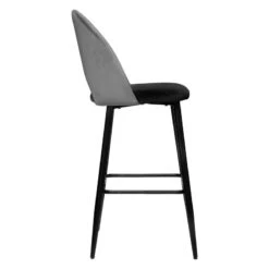 Tabouret De Bar Kara Velours Gris Atmosphera 7 Tabouret De Bar Kara Velours Gris Atmosphera -Demeyere Le mobilier Boutique tabouret de bar kara velours gris atmosphera 1 3