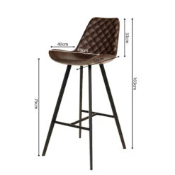 Tabouret De Bar Palmas PU Brun Foncé -Demeyere Le mobilier Boutique tabouret de bar palmas pu brun fonce 1 3