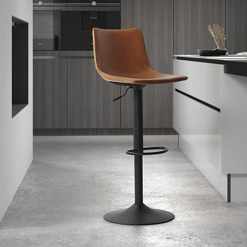 Tabouret De Bar Réglable Trevi PU Cognac 2 Tabouret De Bar Réglable Trevi PU Cognac – Image 2