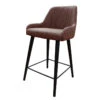 Tabouret De Bar Simili Portland Marron Pieds Métal