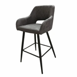 Tabouret De Bar UDC8289 Gris Anthracite Pieds Métal
