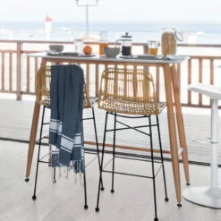 Tabouret Haut Kubu Rotin Métal Atmosphera -Demeyere Le mobilier Boutique tabouret haut kubu rotin atmosphera 4