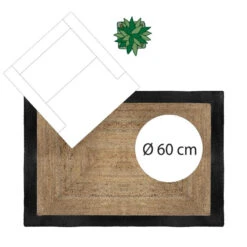 Tapis Jute Naturel Bord Noir 120x170 Atmosphera -Demeyere Le mobilier Boutique tapis jute naturel bord noir 120x170 atmosphera 2