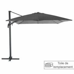 Toile Rempl. Carrée En Oléfine Anthracite Eléa Hespéride