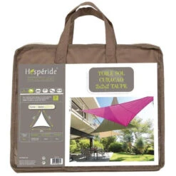 Toile Solaire 2x2x2m Curacao Taupe Hespéride -Demeyere Le mobilier Boutique toile solaire 2x2x2m luxe hesperide curacao taupe 2