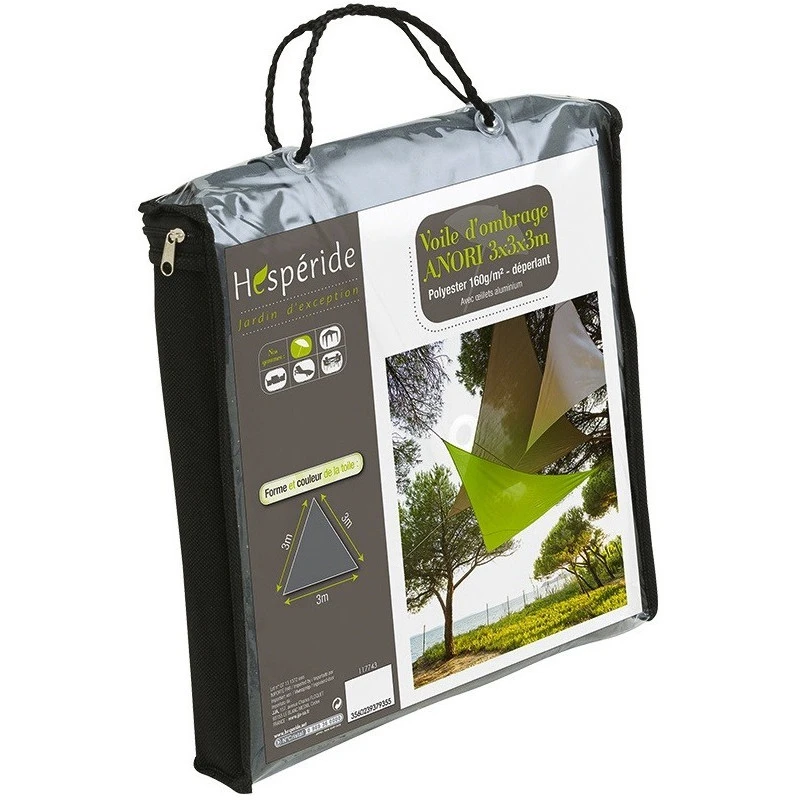 Toile Solaire 3x3x3m Hespéride Anori émeraude 3 Toile Solaire 3x3x3m Hespéride Anori émeraude – Image 3