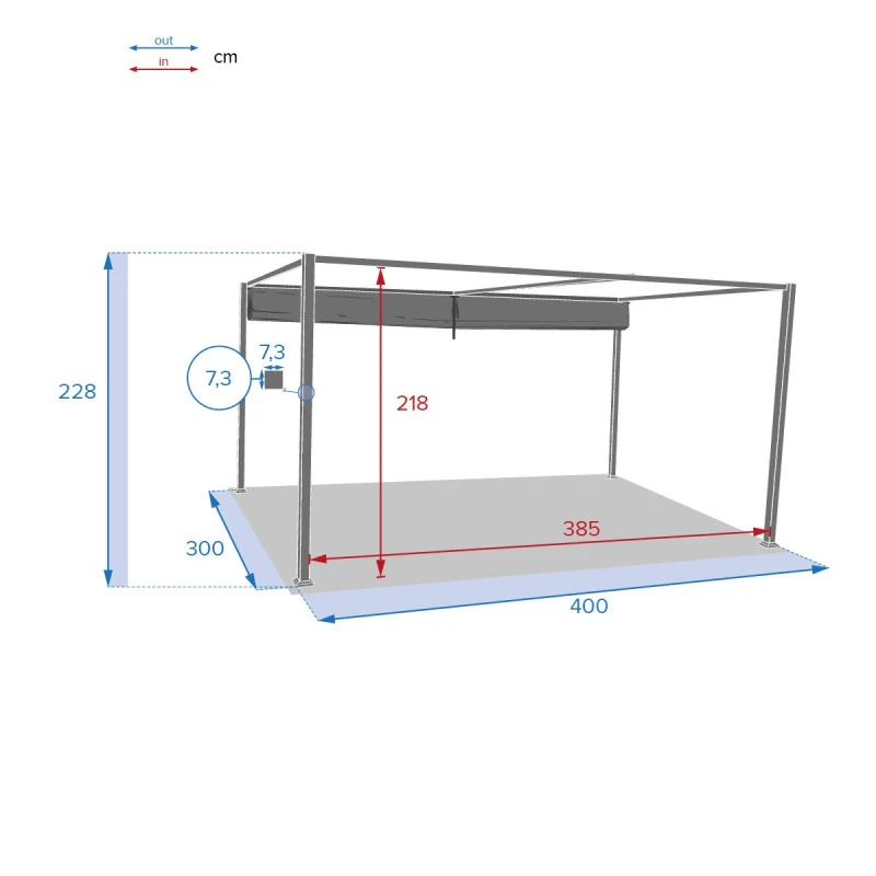 Tonnelle Palmeira 4x3 M Gris Ardoise Hespéride 5 Tonnelle Palmeira 4x3 M Gris Ardoise Hespéride – Image 5