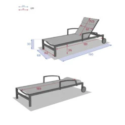 Transat Ocala Inclinable Noisette/blanc Hespéride -Demeyere Le mobilier Boutique transat ocala inclinable noisetteblanc hesperide 5