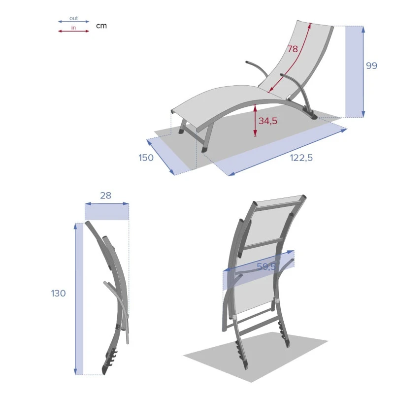 Transat Samba Pliable Et Empilable Taupe Hespéride 4 Transat Samba Pliable Et Empilable Taupe Hespéride – Image 4