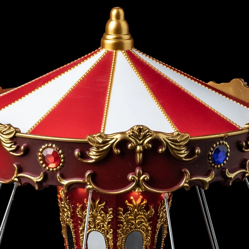 Village De Noël Animé, Lumineux Et Musical Carrousel Chaises 2 Village De Noël Animé, Lumineux Et Musical Carrousel Chaises – Image 2