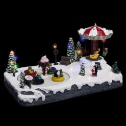 Village De Noël Parc D'attractions Lumineux Et Animé