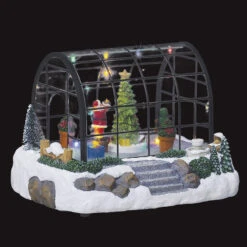 Village De Noël Serre Du Père-Noël Lumineux Animé