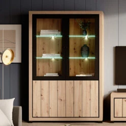 Vitrine 2 Portes + 2 Portes Vitrées Dijon -Demeyere Le mobilier Boutique vitrine 2 portes 2 portes vitrees dijon 1 2