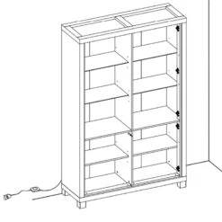 Vitrine 2 Portes + 2 Portes Vitrées Dijon -Demeyere Le mobilier Boutique vitrine 2 portes 2 portes vitrees dijon 1 6