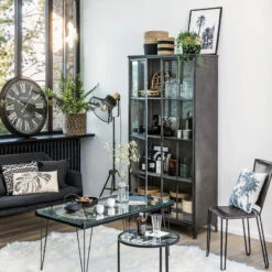 Vitrine Bibliothèque Broc Métal Noir Atmosphera -Demeyere Le mobilier Boutique vitrine bibliotheque broc metal noir atmosphera 2